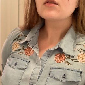 SOLD Cavalini Denim Button Up Shirt